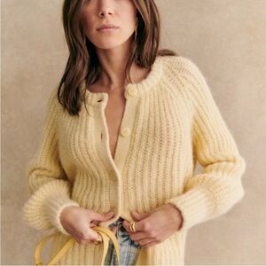 Sezane EMILE CARDIGAN butter yellow XS
